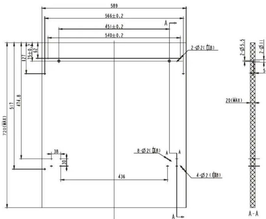 FAGOR LVF63ITB - Dimensoes e instalacao da porta do mover - 1