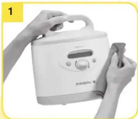 MEDELA Symphony - 7B. Cleaning and disinfecting the breast pump and pumping area - 1