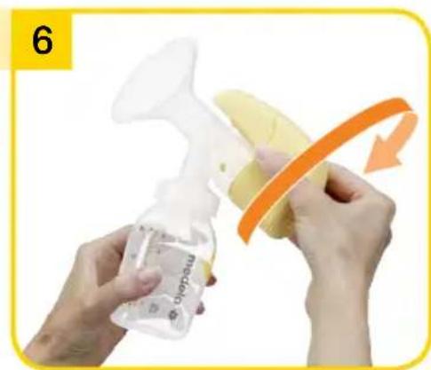 MEDELA Mini Electric - Montaggio del set del tiralatte - 6