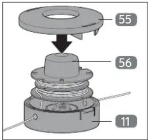 Gardenline GLBC 431 AS - Fadenspule mit neuem Schnittfaden befüllen - 4
