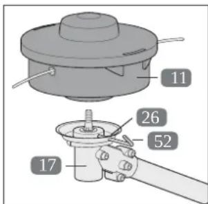 Gardenline GLBC 431 AS - Funzionamento con il filo di taglio: Montaggio della bobina - 2