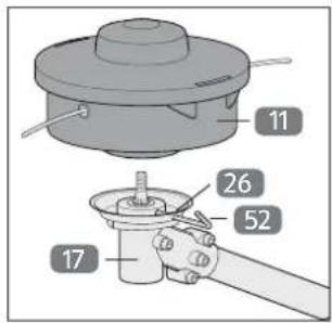 Gardenline GLBC 431 AS - Delo z rezalno nitko: Montaža tuljave z nitko - 2