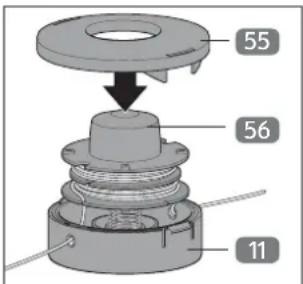 Gardenline GLBC 431 AS - Damilorsó megtöltése új vágószállal - 4