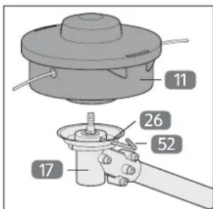 Gardenline GLBC 431 AS - Fonctionnement avec fil de coupe: Montage de la bobine de fil - 2