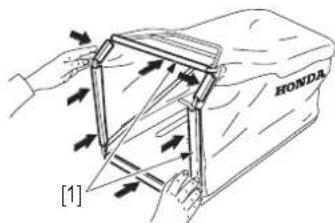 Honda HRX476C - Reemplacement du TISSU du BAC de ramassage - 2