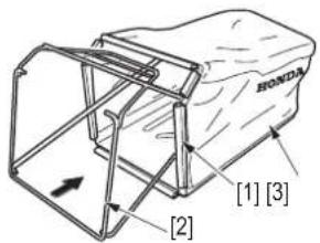 Honda HRX476C - Reemplacement du TISSU du BAC de ramassage - 1