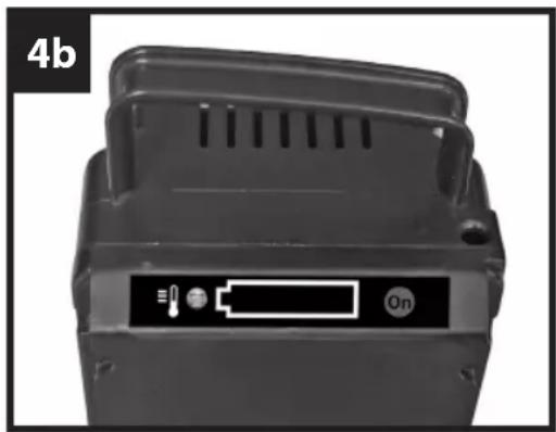 Gardenline GLAR 36 Li - Prikaz polnosti akumulatorja (sl. 4a – 4b) - 2