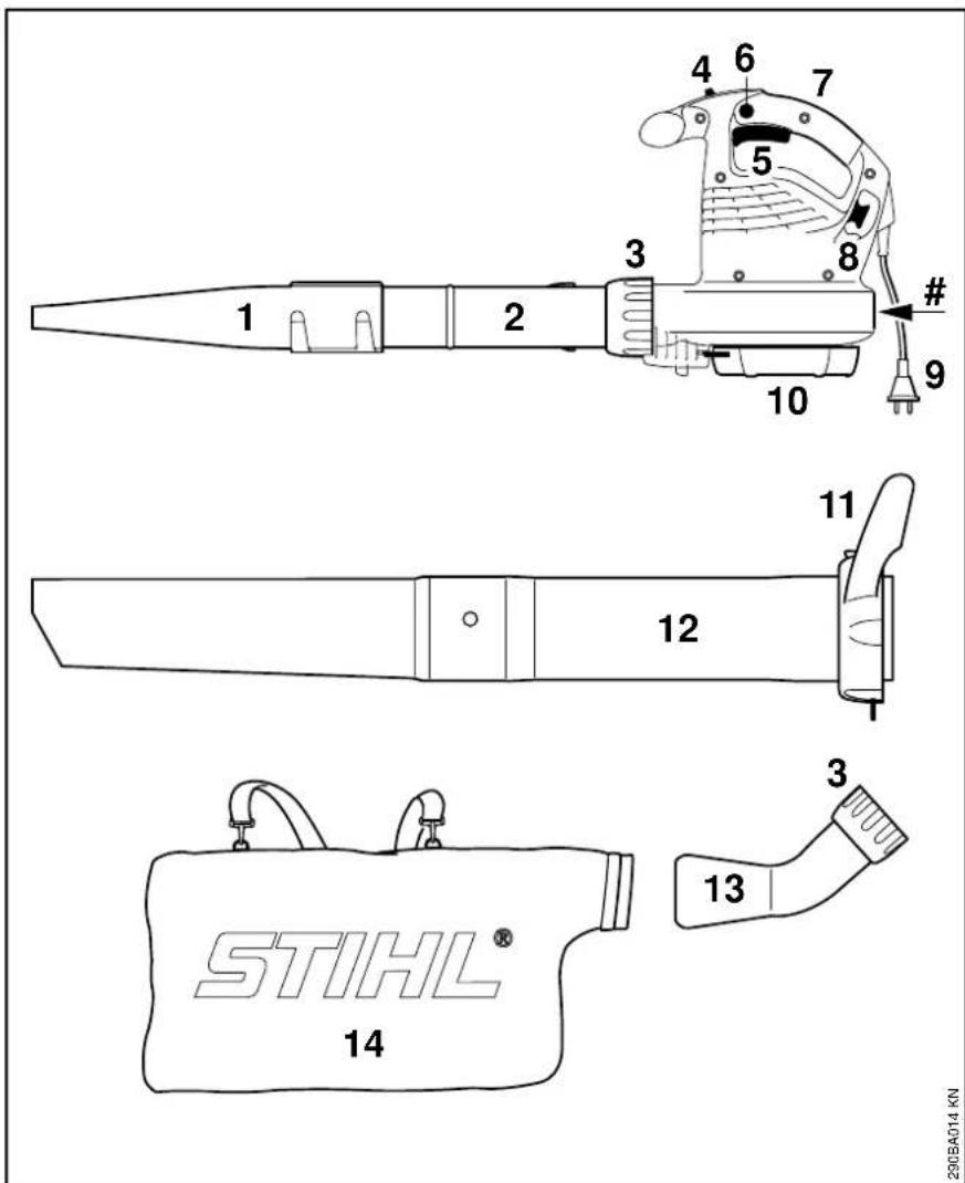 STIHL SH 56 - Principales pièces - 1