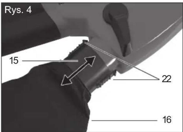 Grizzly ELS 2402 E - Opróznianie worka na liście (zob. rys. 4): - 2