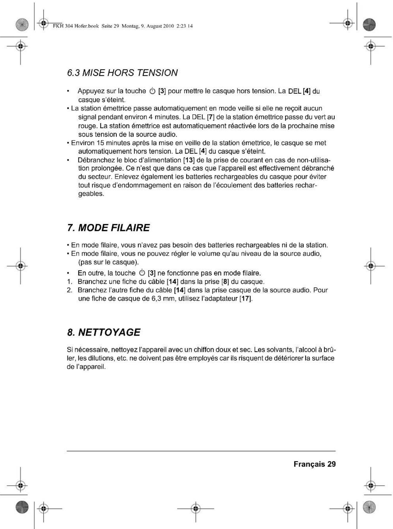 Tevion FKH 304 - UTILISATION DU CASQUE - 2