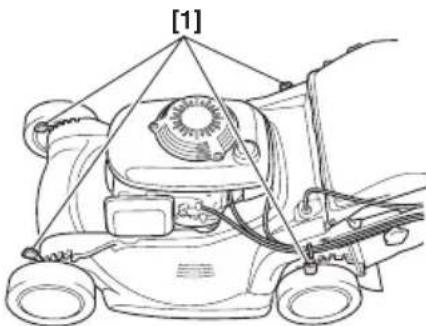 Honda HRM536C - Leviers de réglage de la hauteur de coupe - 3