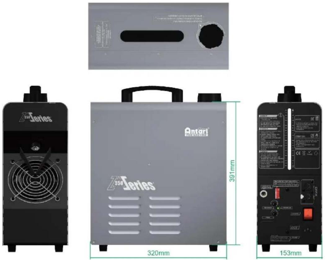 Antari Z350 Fazer - Product Dimension - 1