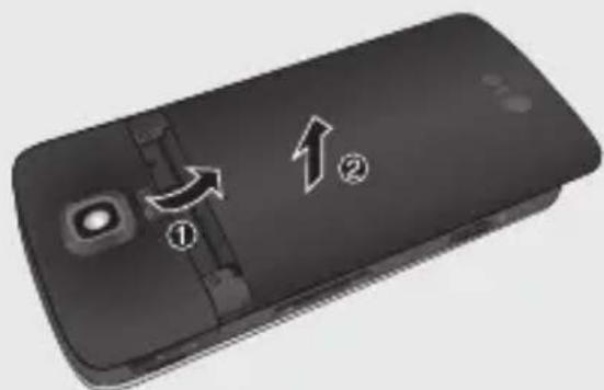 LG KT520 - Installation de la carte SIM et de la batterie - 1