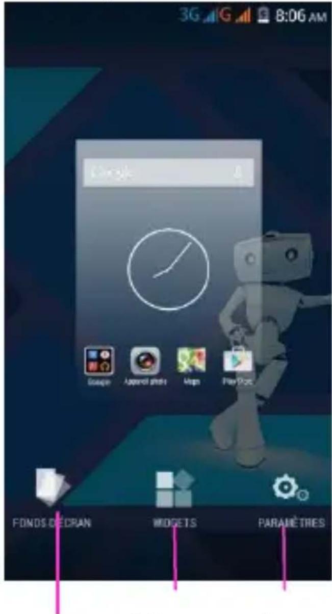 HAIER W816 - Appuyez sur la touche Menu pour accéder à la personnalisation : - 1