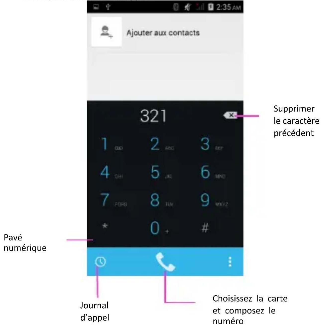 HAIER W816 - Passer un appel - 2