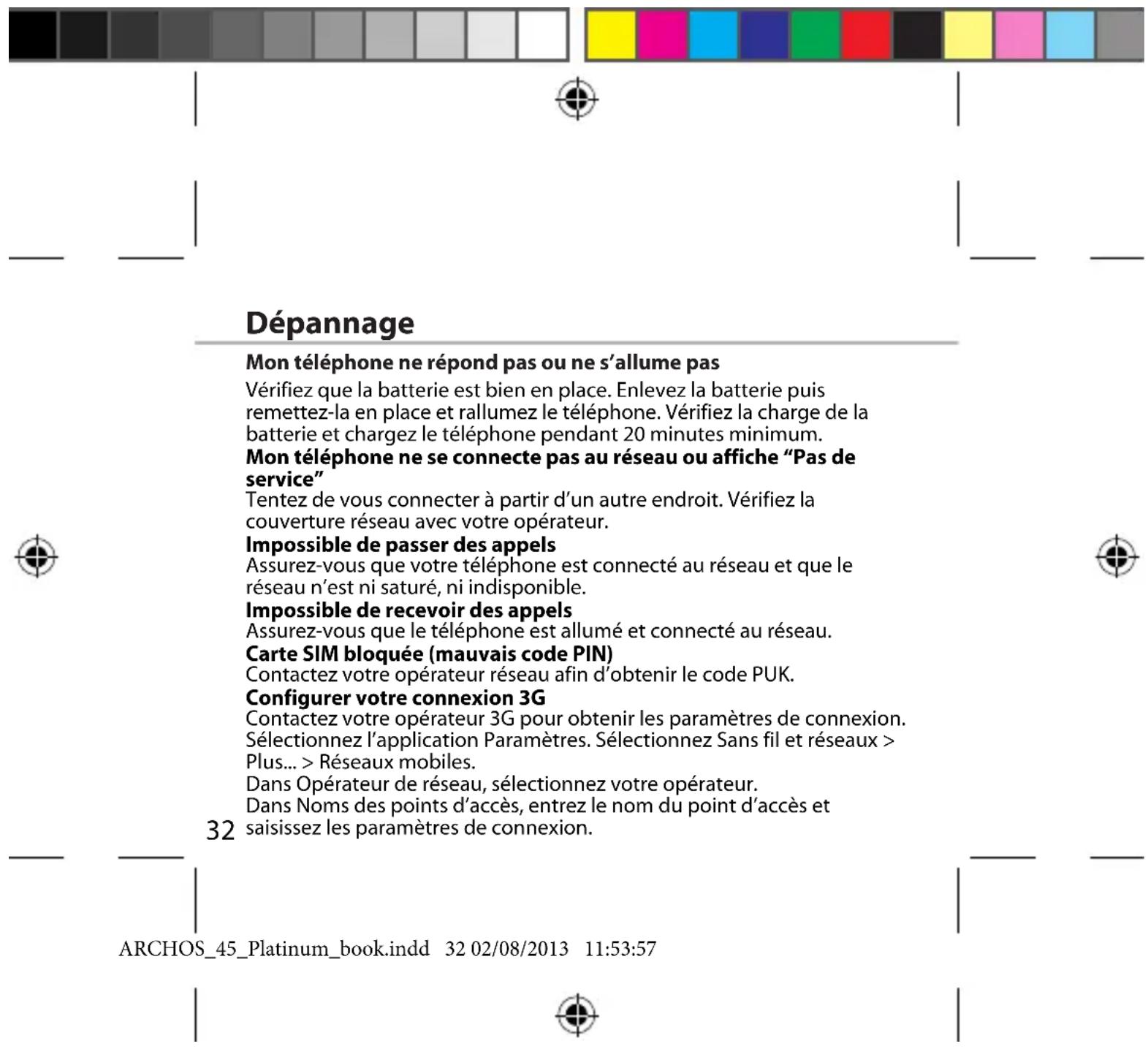 ARCHOS 45 Platinum - Déinstaller une application : - 2