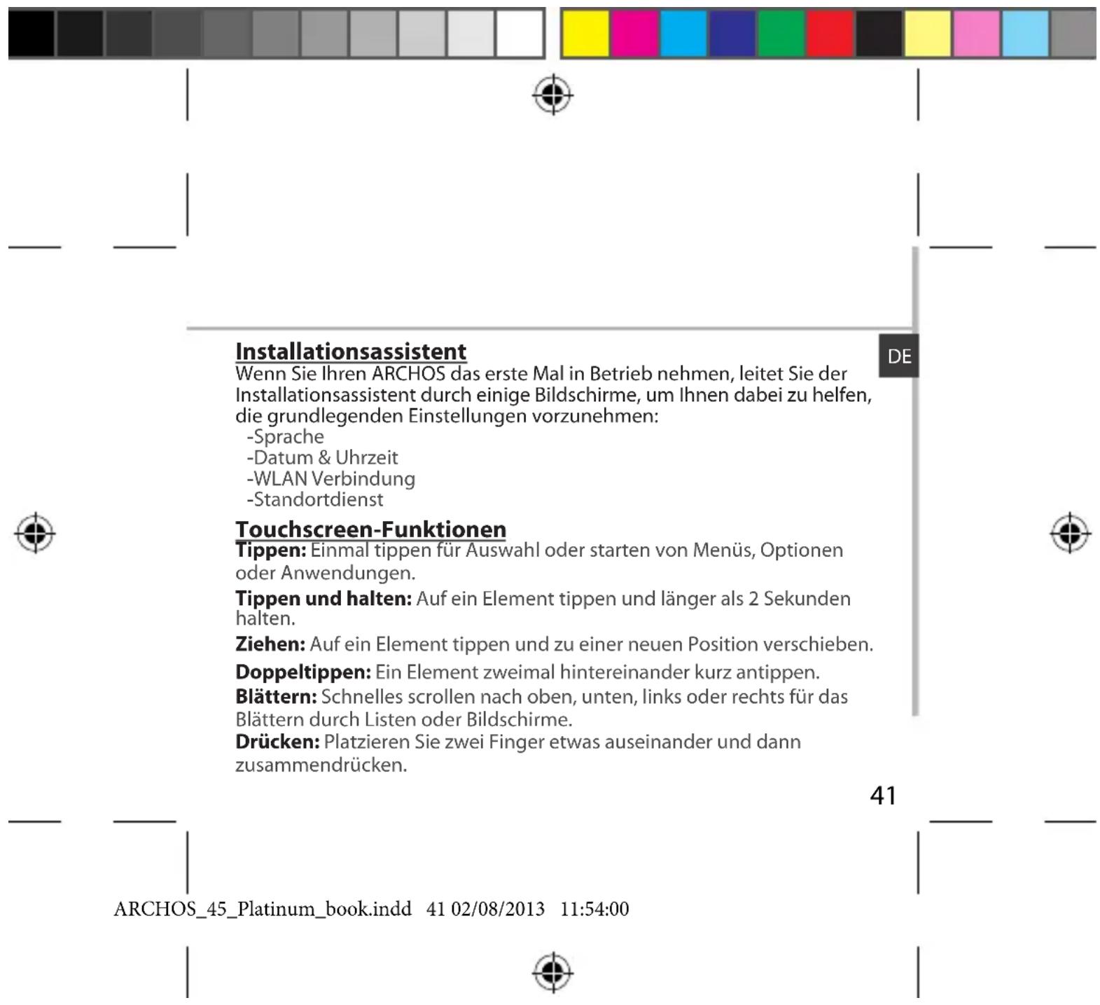 ARCHOS 45 Platinum - Tipp: - 1