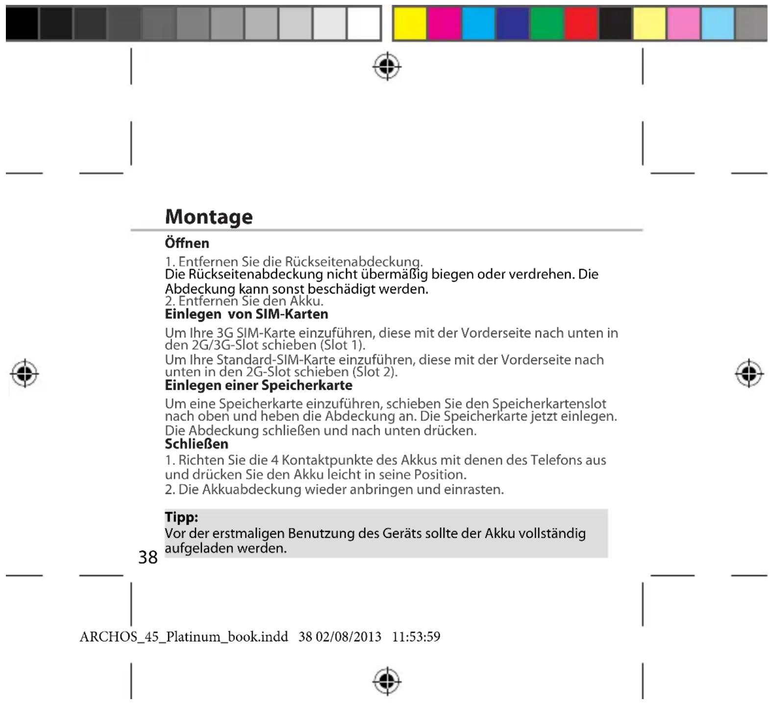 ARCHOS 45 Platinum - Beschreibung des Geräts - 3