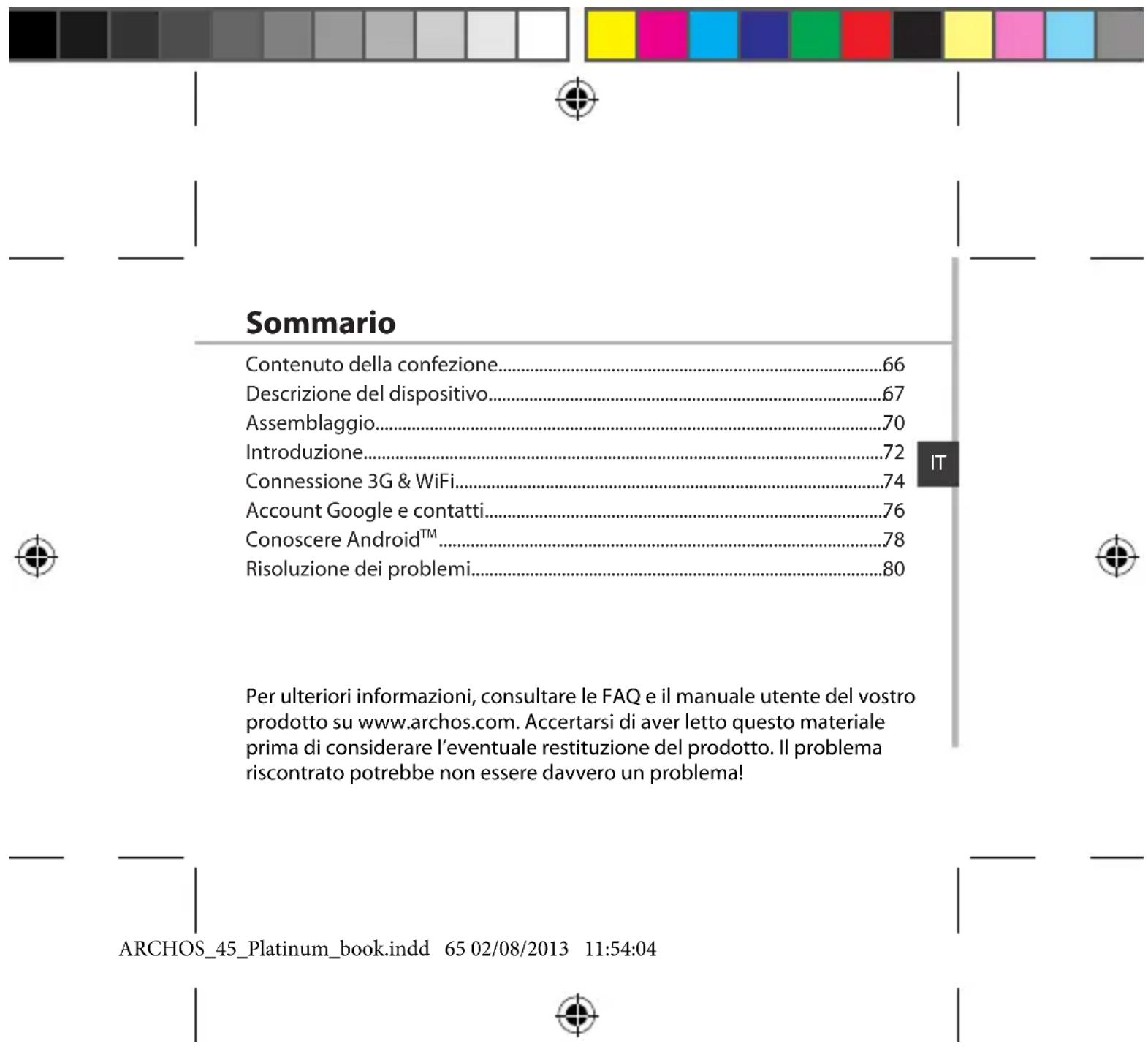 ARCHOS 45 Platinum - Resolución de problemas - 1