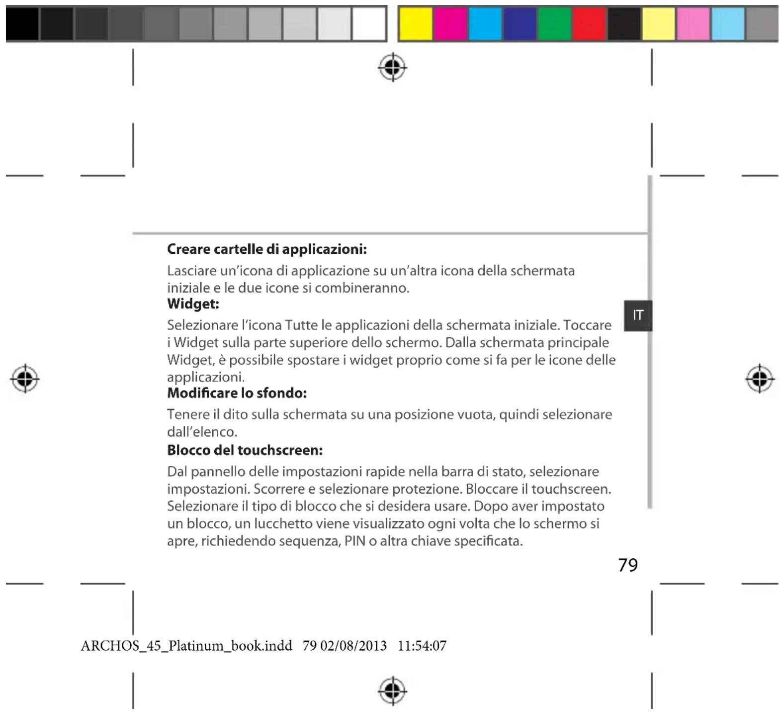 ARCHOS 45 Platinum - Disinstallareuna voce: - 1