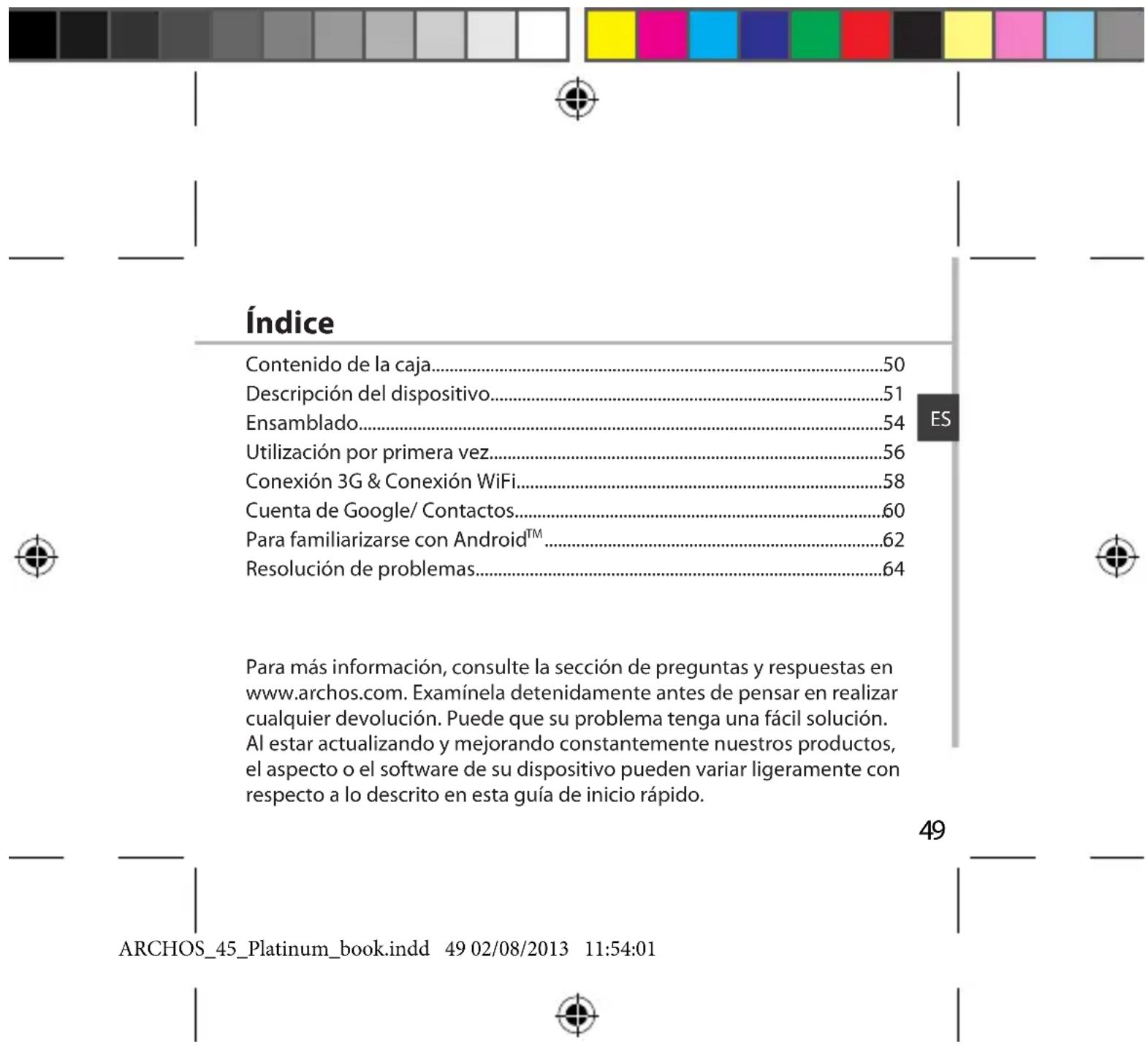 ARCHOS 45 Platinum - Fehlerbehebung - 1