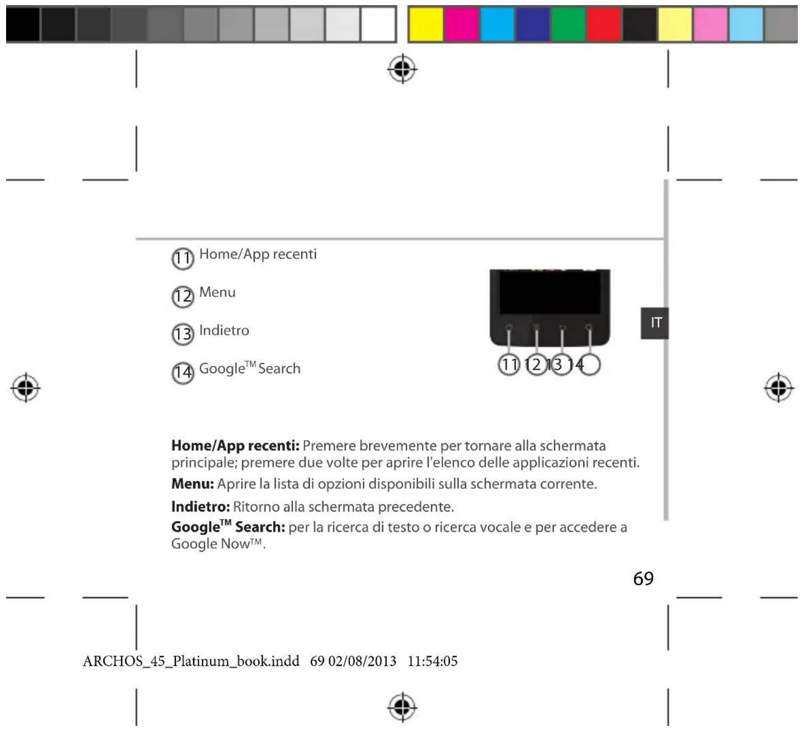 ARCHOS 45 Platinum - Descrizione del dispositivo - 2