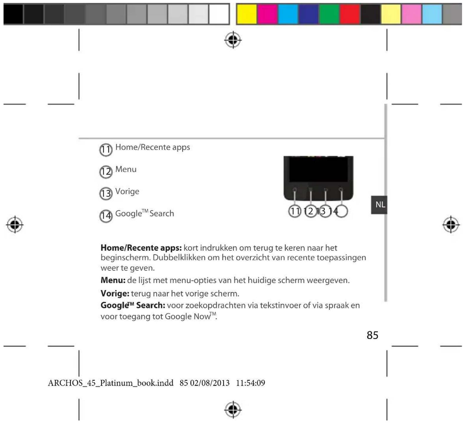 ARCHOS 45 Platinum - Beschrijving van het apparatus - 2