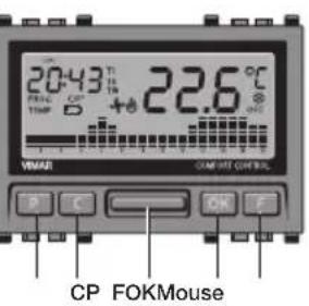 Vimar 20446 - FRONTANSICHT, TASTEN UND DISPLAY. - 1