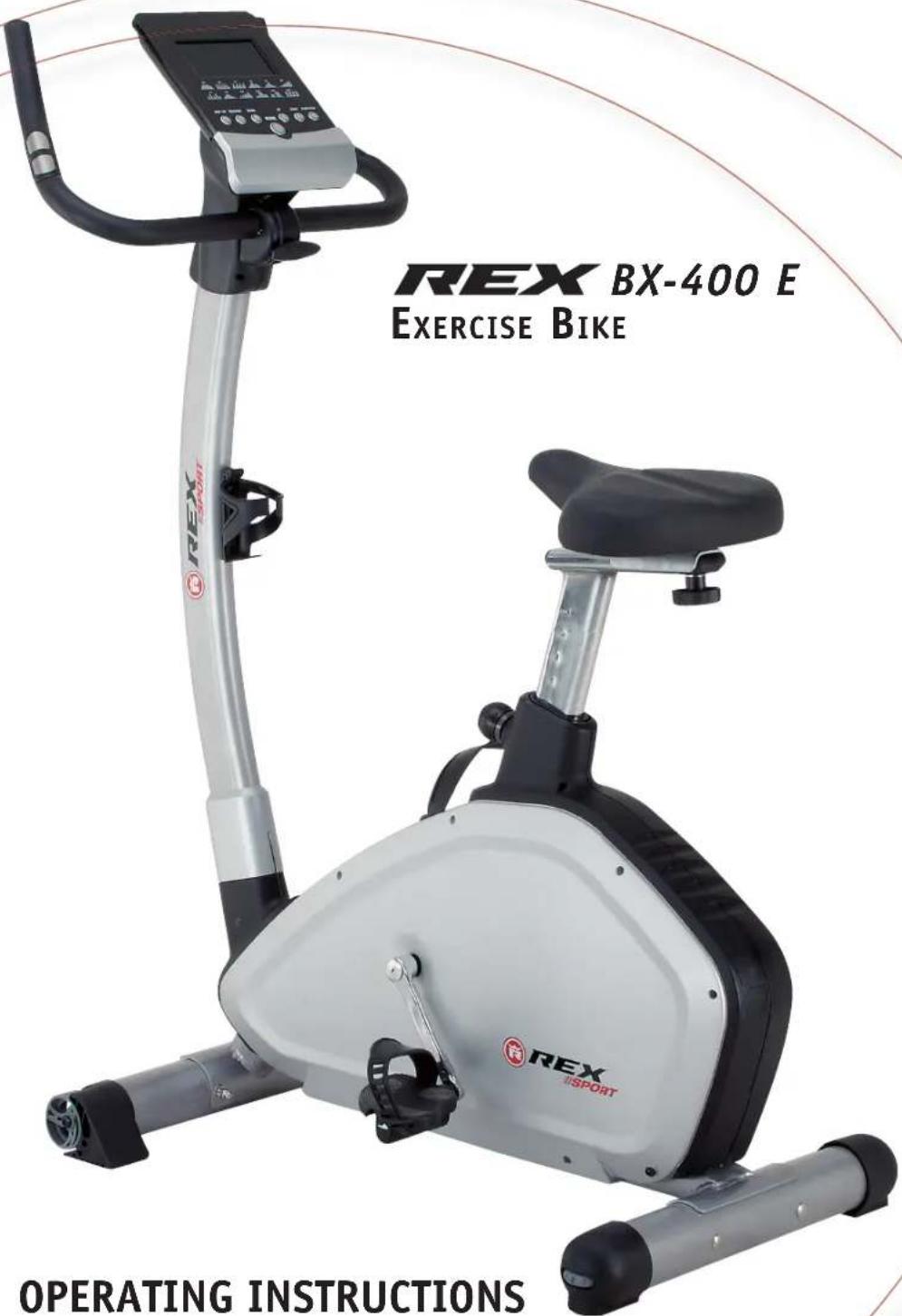REX BX-400 E EXERCISE BIKE REX SPORT OPERATING INSTRUCTIONS