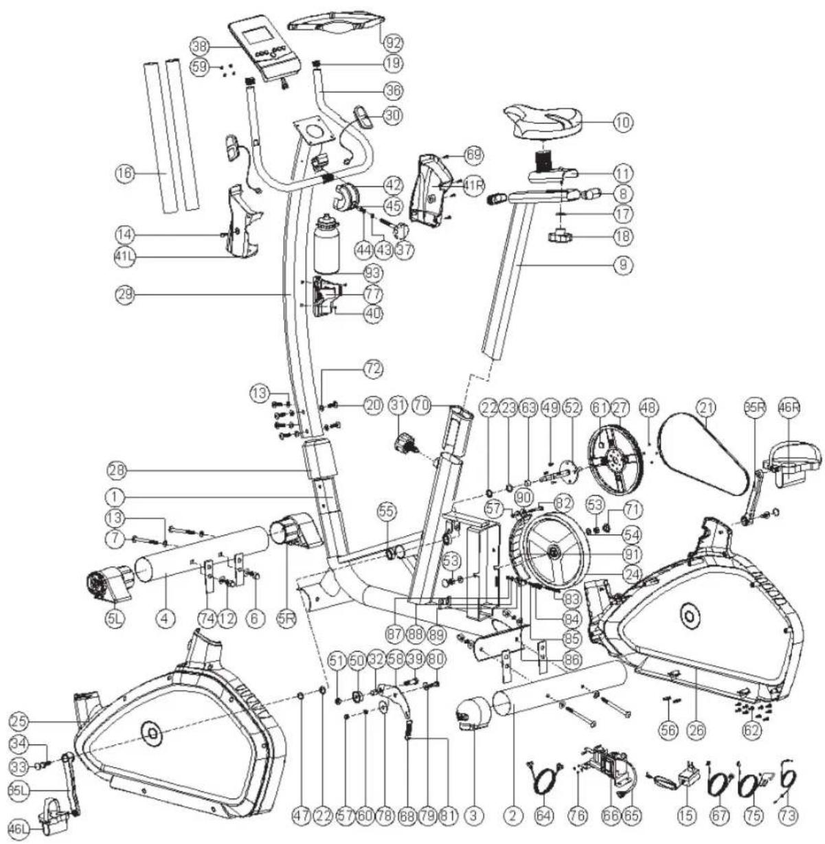 REX BX400 E - Disegno esploso - 1