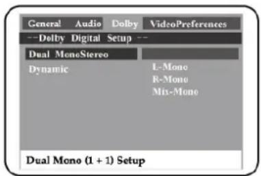 SCHAUB LORENZ TE3818 - Menu de configuration Dolby Digital - 1