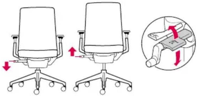 Haworth Very Task - Seat height adjustment - 1
