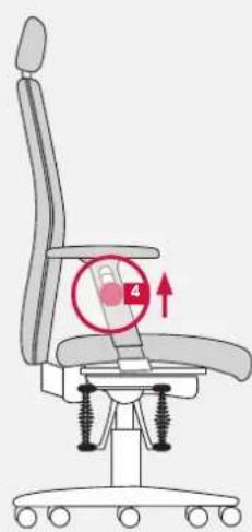 Bioswing 360 iQ S - To adjust the height of the armrest - 1