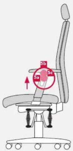 Bioswing 360 iQ S - To adjust the height of the armrest - 3