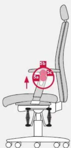 Bioswing 350 iQ S - To adjust the height of the armrest - 3