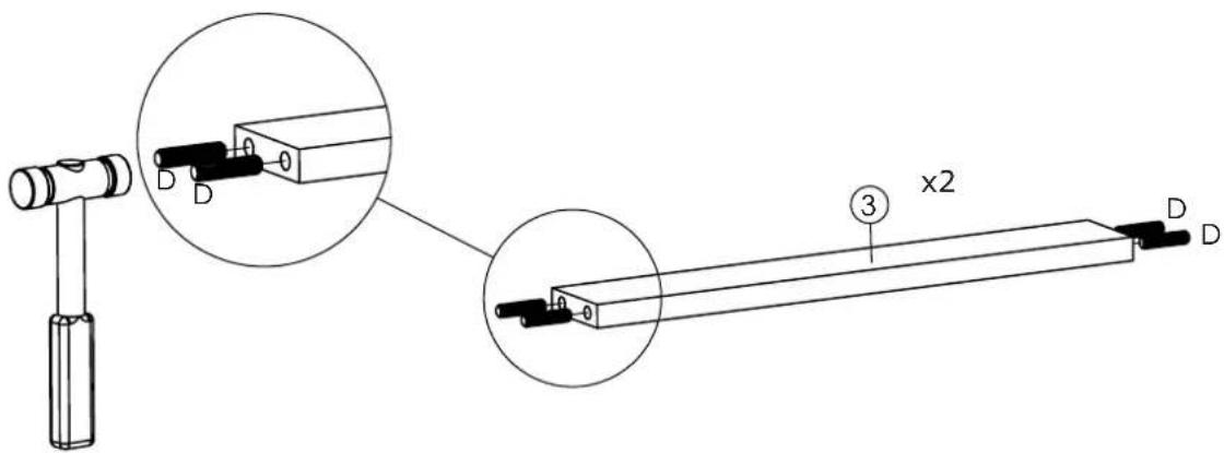 Technical diagram showing a mechanical assembly with labeled components and cross-sectional views