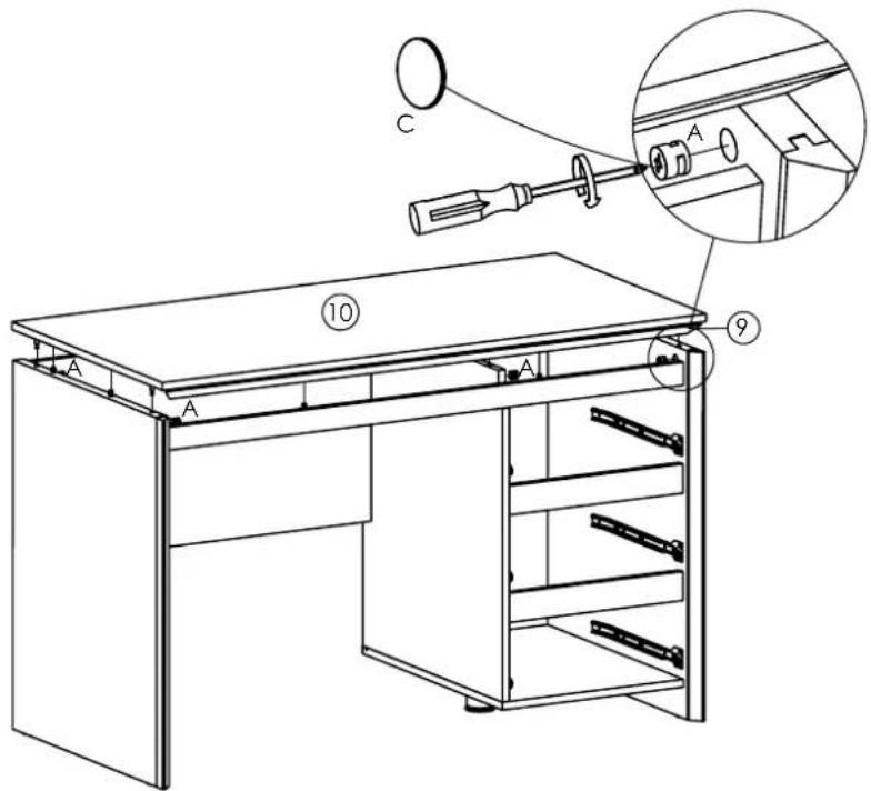 Technical diagram of a mechanical device with labeled components and an inset showing a close-up view of the component.