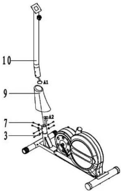 Powerpeak FHT6704 - Step 2: assembling support tube &amp; the front plasc cover - 1