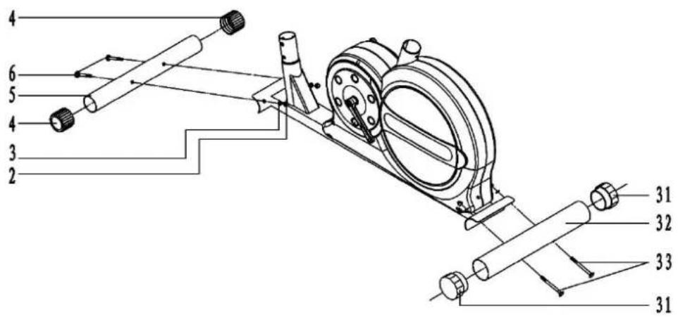 Powerpeak FHT6704 - Step 1: Assembling the front and rear stabilizer - 1