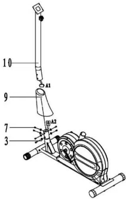 Powerpeak FHT6704 - Stap 2: montage ondersteuningsbuis &amp; plasc afdekking voorkant - 1