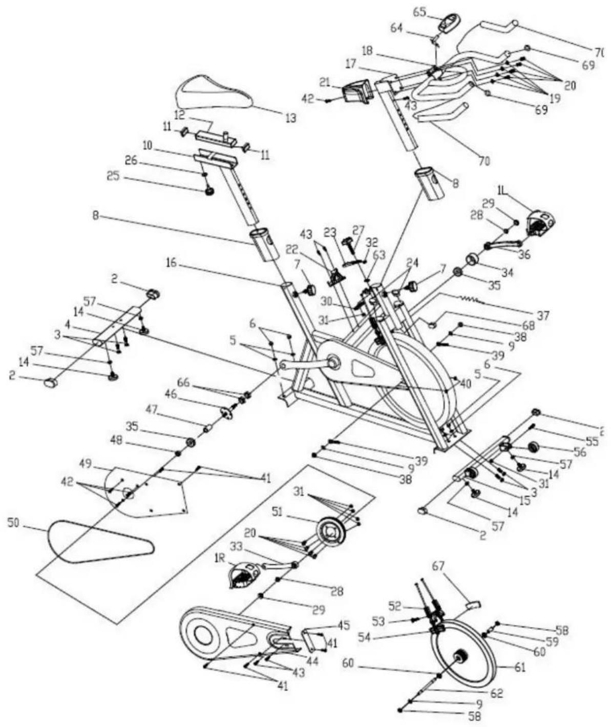 Toorx SRX 45 - Vue éclatée - 1