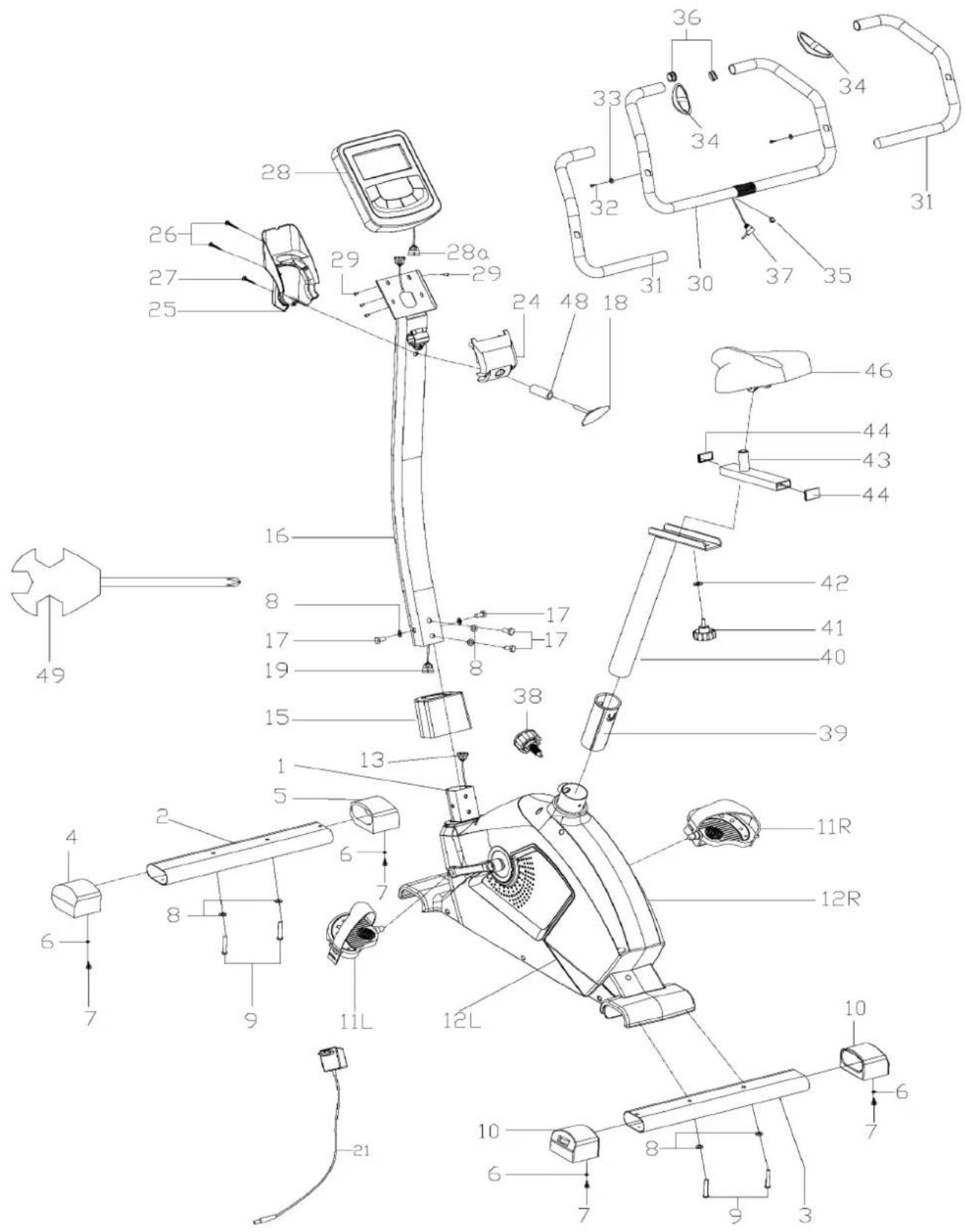 Hammer Cardio Life XTR - Vue éclatée - 1