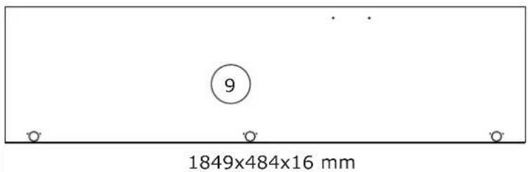9 1849x484x16 mm