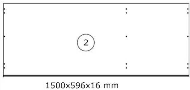 1500x596x16 mm 2
