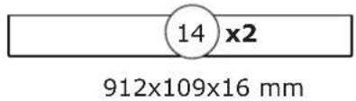 14 x2 912x109x16 mm
