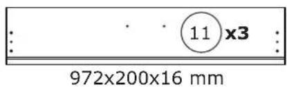 972x200x16 mm 11 x3