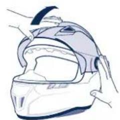 Schuberth SR1 - Removing the visor shield - 2