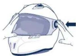 Schuberth SR1 - Removing the visor shield - 1