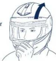 Schuberth C3 Pro - Opening the face shield - 1