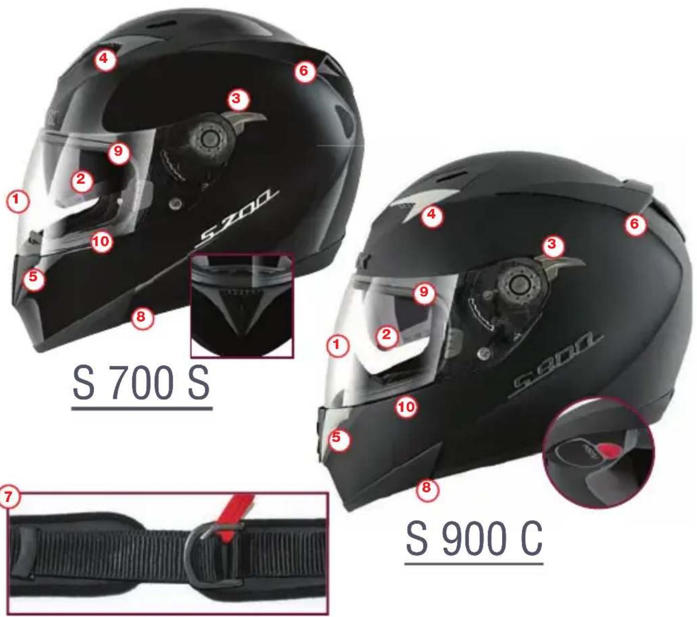 SHARK S700S - ANATOMIE DU CASQUE · ANATOMY OF THE HELMET - 1